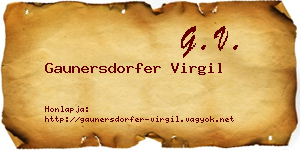 Gaunersdorfer Virgil névjegykártya